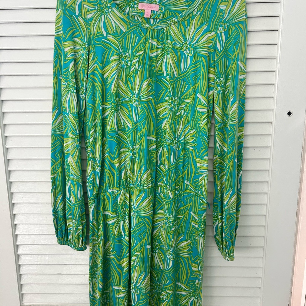 Lilly Pulitzer Womens Seaweed Green Daisy Darling Printed Susan Dress